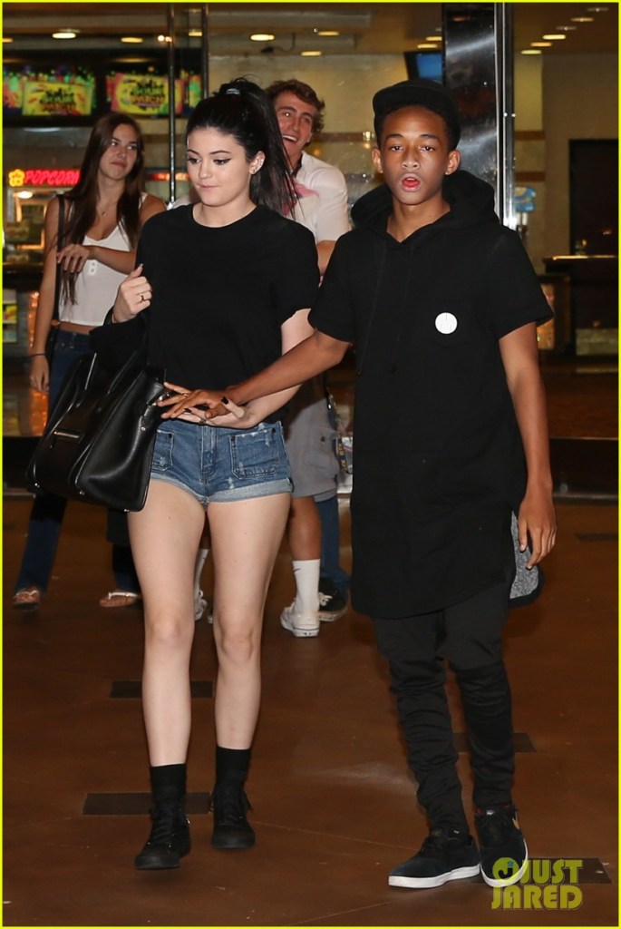 *EXCLUSIVE* Calabasas, CA - Have Jaden Smith and Kylie Jenner finally gone public with their rumored relationship? The two teens were spotted holding hands as they were leaving a screening of "World War Z" at the Calabasas Commons movie theater. Kylie appeared to be embarrassed by the camera and immediately let go of Jayden's hand! Kylie and Jaden have both insisted that they are just friends, but have they finally decided to take it to the next level? AKM-GSI June 26, 2013 To License These Photos, Please Contact : Steve Ginsburg (310) 505-8447 (323) 4239397 steve@ginsburgspalyinc.com sales@ginsburgspalyinc.com or Keith Stockwell (310) 261-8649 keith@ginsburgspalyinc.com ginsburgspalyinc@gmail.com